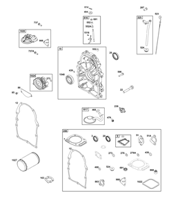 Crankcase Cover/Sump And Lubrication Group Diagram and Parts List for 356447-3538-B5 200000 - 399999 Briggs and Stratton Engine